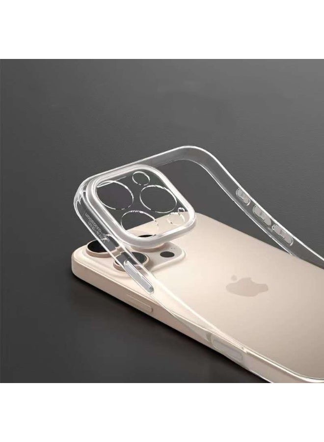 Silicone Case Compatible with iPhone 15 Pro Max Thin Soft Slim Fit Flexible Case with Camera Protection (For iPhone 15 Pro Max - Clear) - Image 3